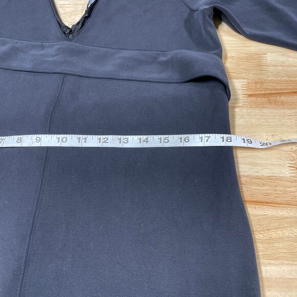 Natori NWT Mia Sanded Jersey Tie-Waist Jumpsuit Size M V-Neck V-Back Black Gray - Picture 7 of 9